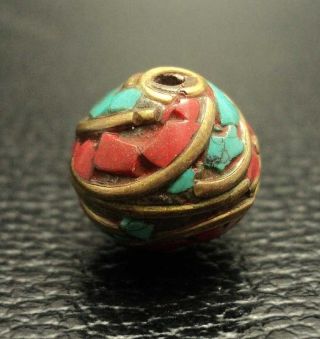 Old Bead Tibet Red Coral,  Stone Turquoise Thai Amulet Decor Any Accessories 16 photo