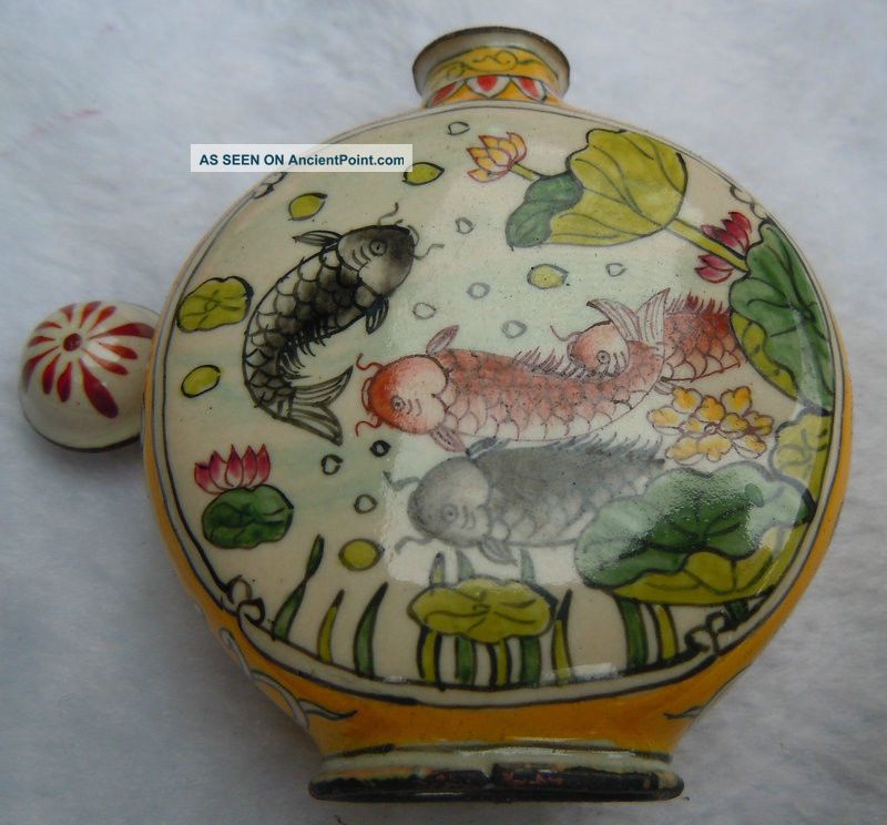 China ' S Old Hand Painted Gold,  Cloisonne Bronze Snuff Bottle Snuff Bottles photo