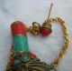 China ' S Old Handmade Turquoise Gold Inlaid Gold Necklace Snuff Bottle Snuff Bottles photo 3