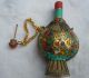 China ' S Old Handmade Turquoise Gold Inlaid Gold Necklace Snuff Bottle Snuff Bottles photo 4