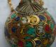 China ' S Old Handmade Turquoise Gold Inlaid Gold Necklace Snuff Bottle Snuff Bottles photo 5