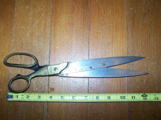Vintage Brass Handled I.  P.  Hyde No.  Xx - 12 Upolstery Or Tailor Shears photo