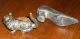 Primitive Antique Metal Pin Cushion Kitty Cat & Shoe Slipper 2 Victorian Primitives photo 9