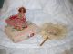 Antique French Wax Boudoir Doll Miniature 1920s Flapper Half Doll Vanity 11inch Pin Cushions photo 2
