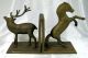 Vintage Metal Bookends - Deer And Horse Metalware photo 1