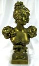 Antique Gold Gilt French Womens Bust Statue - 11 Inch Tall Metalware photo 3