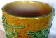 Rare Antique Italian Yellow Glazed Italy Jardiniere W/ Green Spinach Leaves Vases photo 5