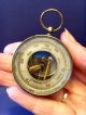 Early 20thc Interesting Brass Antique Pocket Compensated Barometer. Other photo 6