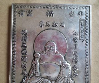 Old Collectibles Decorated Nepal Hand Carved Tibetan Silver Maitreya Thangka Amu photo