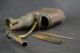 China Rare Collectibles Old Handwork Copper Carving Longevity Big Smoking Pipe Other photo 3
