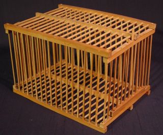 Antique Japanese Wooden Bamboo Insect Cage photo