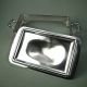 Silver Casserole Lid Cover Rectangular Shape Pierced Sides Paw Feet Vintage Other photo 4