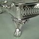 Silver Casserole Lid Cover Rectangular Shape Pierced Sides Paw Feet Vintage Other photo 6