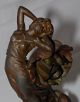 Art Nouveau Cast Metal Lady Lamp Poppy Flower Boudoir Lamp 1890 - 1905 Art Nouveau photo 10