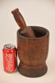 Antique Old Tool Wood Mortar And Pestle Aafa Farm Primitives photo 1