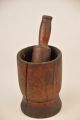 Antique Old Tool Wood Mortar And Pestle Aafa Farm Primitives photo 2