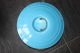 Antique Enamelware Bread Box Bin Enamel Round Light Blue Rare Gorgeous Metalware photo 2