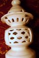 Old Vintage Pagoda Blanc De Chine White Ceramic Pottery Lamp Light Oriental Figurines photo 1