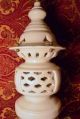 Old Vintage Pagoda Blanc De Chine White Ceramic Pottery Lamp Light Oriental Figurines photo 5