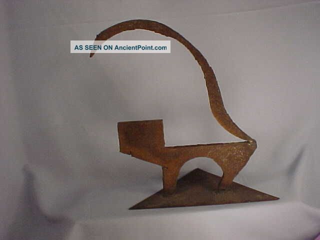 Brutalist Anne T.  Dudley Steel Abstract Figural Sophista - Cat Sculpture Modernism Mid-Century Modernism photo