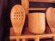 Teak Kitchen Tools Wall Rack 2 Spoons Mallet Masher Rolling Pin +2 Trivets Mcm Mid-Century Modernism photo 1