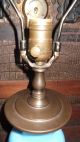 Mid - Century Modern Danish Blue Opaline Art Glass Ginger Jar Urn Lamp Mid-Century Modernism photo 3