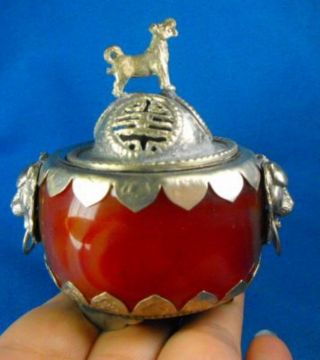 R29 Red Agate Censer Dog photo