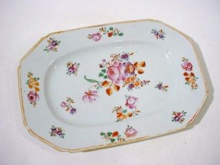 18thc Atq Chinese Qianlong Export Porcelain Famille Rose Small Platter 1of3 photo