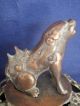 Antique Asian Incense Burner Rare,  Bronze,  W/ Dog Figurine Incense Burners photo 8