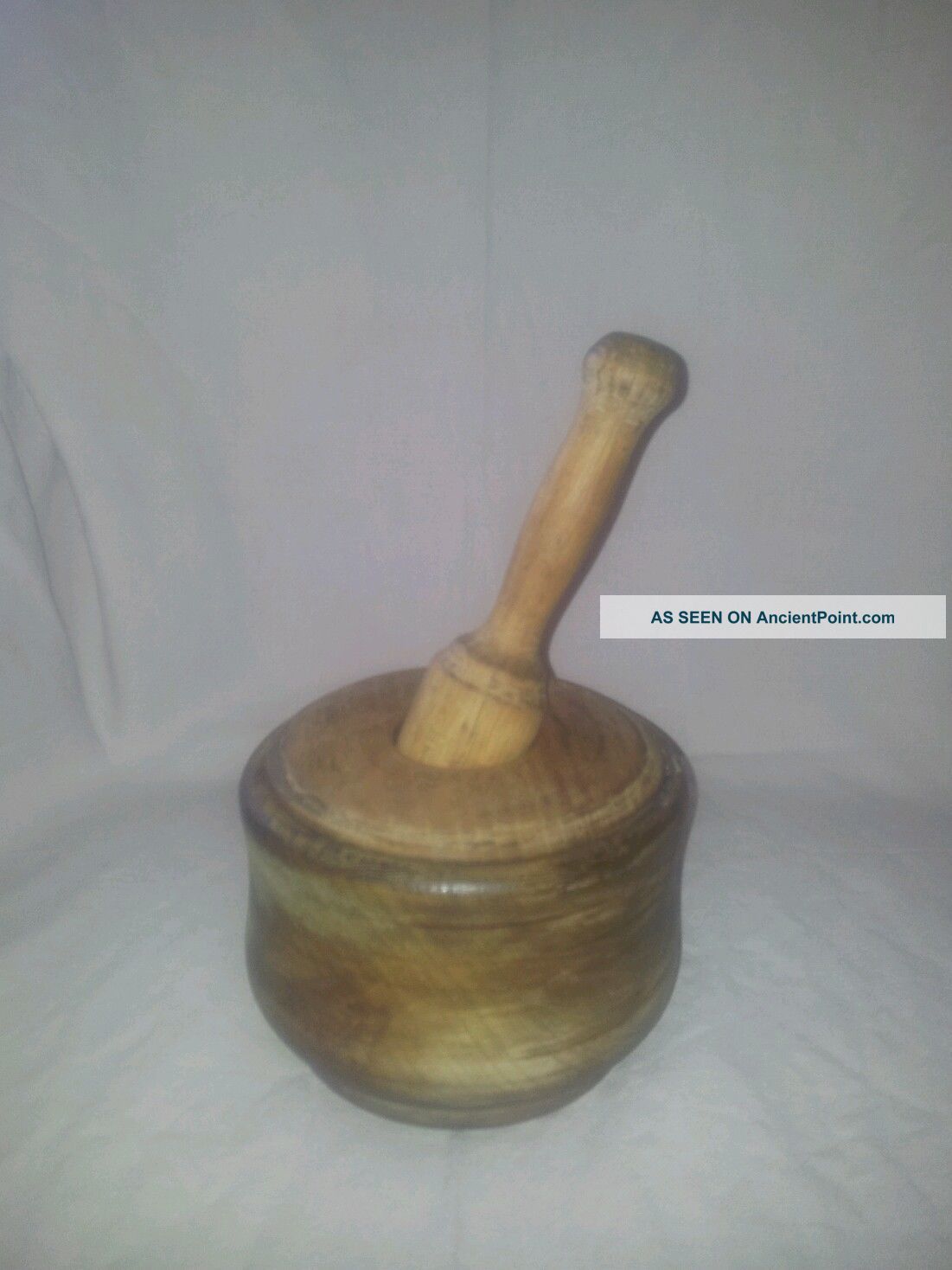 Vintage Wooden Mortar And Pestle Primitives photo