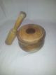 Vintage Wooden Mortar And Pestle Primitives photo 2