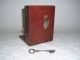 Reduced To Sell - 19th Century Polished Steel French Lock On Oak Display Plinth Locks & Keys photo 2