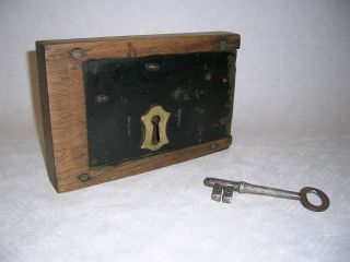 Reduced To Sell Georgian 18th Century Wooden Oak Door Rim Lock 9 