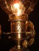 Antique Large French Copper Electrified Gas Sconces With Crystal Glass Shades Chandeliers, Fixtures, Sconces photo 1