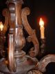 Antique French Carved Walnut Wood Chandelier Incredible Chandeliers, Fixtures, Sconces photo 9