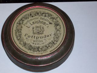 Antique German L.  Leichner ' S Rose Powder Tin Box - - Berlin,  Germany - - 1920 ' S photo