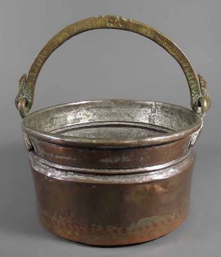 Copper Dovetailed Pot; Great Patina photo