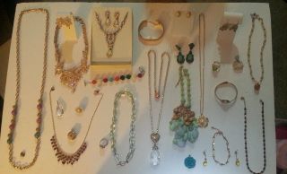 Wow Vintage Jewelry Rare,  Gold,  Diamonds,  Green Sapphire,  Lia Sophia,  Zoe B. photo