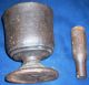Antique Mortar And Pestle Primitive Relic Ancient Early Iron One Rustic Patina Mortar & Pestles photo 1