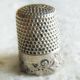 Vintage Waite Thresher Co Folk Art Leaf Scroll Sterling Silver Sewing Thimble Thimbles photo 1