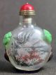 Chinese Scenery Inside Hand Painted Carved Peking Overlay Glass Snuff Bottle Snuff Bottles photo 2