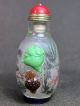 Chinese Scenery Inside Hand Painted Carved Peking Overlay Glass Snuff Bottle Snuff Bottles photo 3