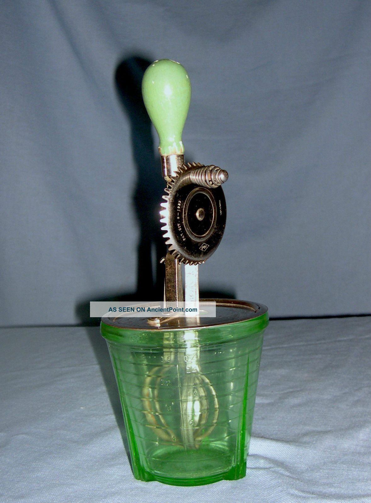 Pat 1923 A And J Beater On Pat 1930 Vidrio Green Glass Bowl Other photo