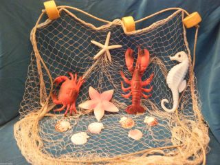 6 ' X 9 ' Fishing Net Crab Lobster Seahorse Starfish Beach Theme photo