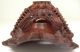Hand Carved Chinese Rosewood Mask W/ Eyes Teeth And Dragons Masks photo 4
