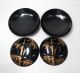 D205 Japanese Old Lacquer Ware Covered Bowl With Bamboo Makie.  Rare Size Bowls photo 4
