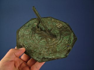 An Antique Bronze Sundial,  Dated 