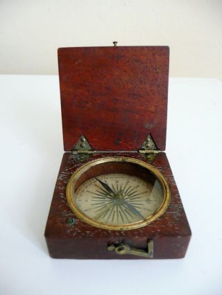 Georgian Rosewood Pocket Compass photo