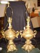 Vintage Urn Lamps - Gold Gilt Gilding Cast Metal Ornate Baroque Regency Lamps photo 1