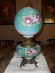 Antique Victorian Gone With The Wind Fostoria Oil Lamp Hand Painted Lamps photo 1